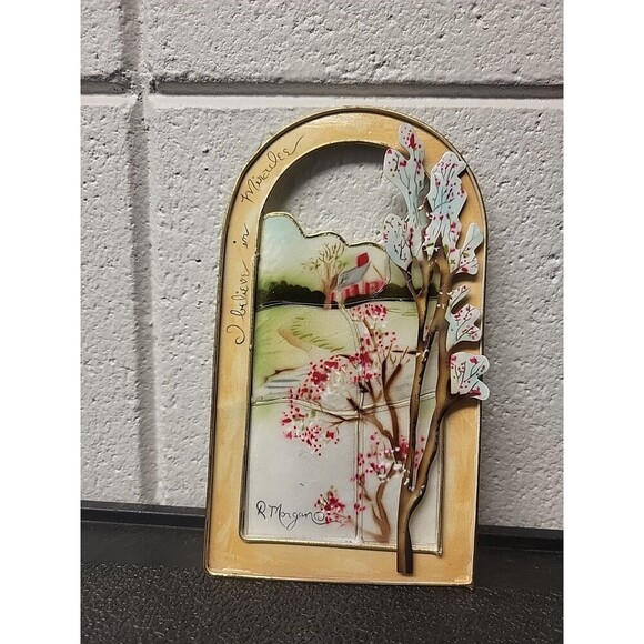 Signed R. Morgan 3D Metal Tin "I Believe In Miracles" Wall Art Decoration7.5"x4" - Picture 2 of 6